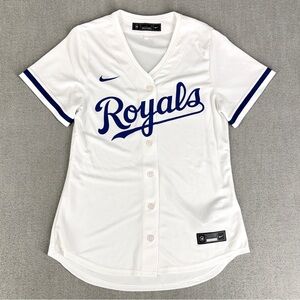 Nike Kansas City Royals Jersey Women’s S Baseball Home White Button Shirt